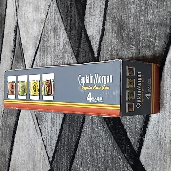 VINTAGE CAPTAIN MORGAN OFFICIAL CREW GEAR SET-OF-4 13.5OZ GLASSES - Picture 6 of 10